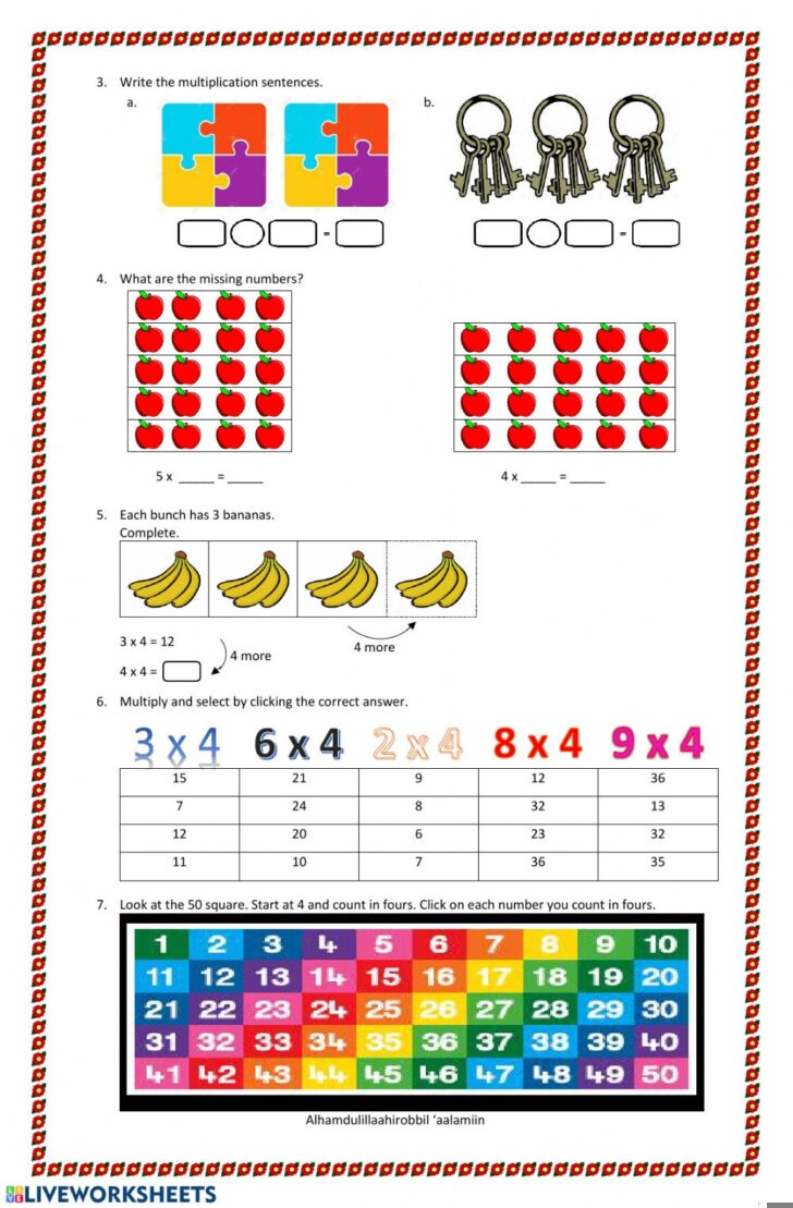 Multiplication Of 3 And 4 Worksheets Multiplication Worksheets