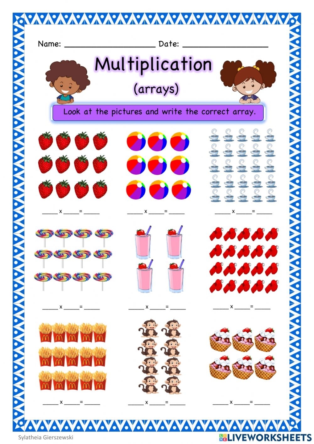 Multiplication Using Arrays Worksheets Printable Worksheets