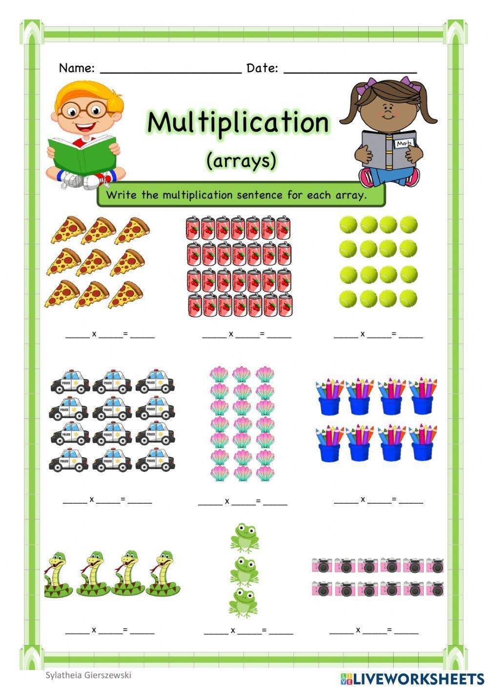 Multiplication Word Problems Using Arrays Worksheet Worksheets Library