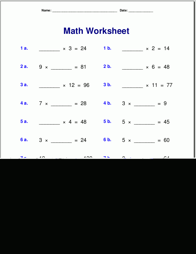 Multiplication Worksheets 4 Times Tables Tolfpos