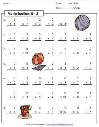 multiplication 2s worksheet