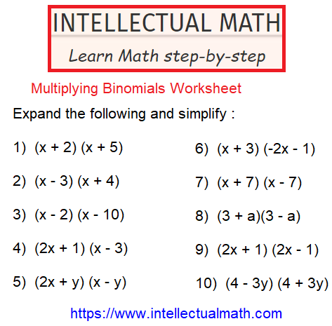Multiplying Monomial By Binomial Worksheet