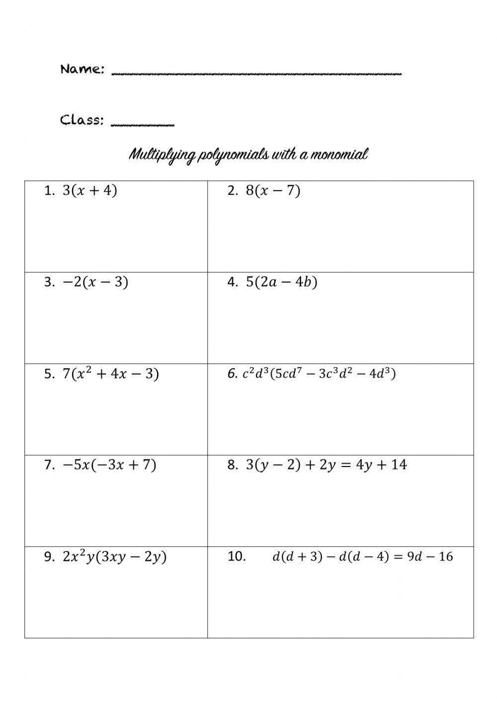 Multiplying Polynomials Worksheets Math Monks Worksheets Library