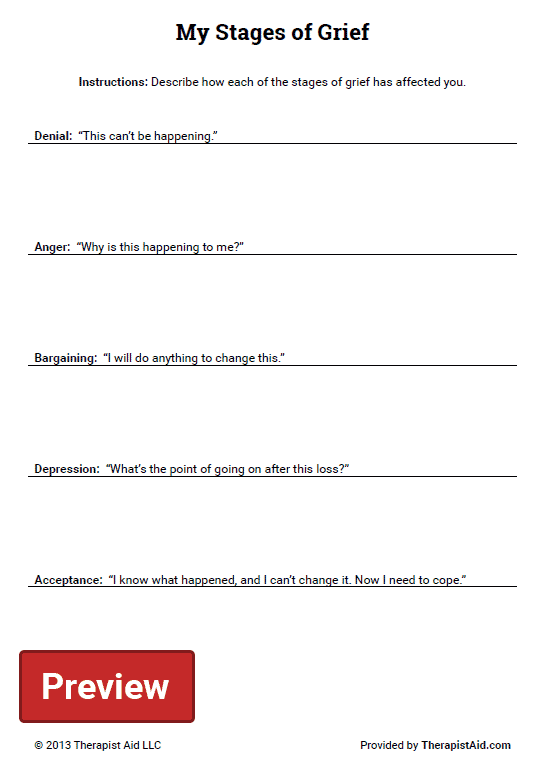 My Stages Of Grief worksheet Free Worksheets Samples
