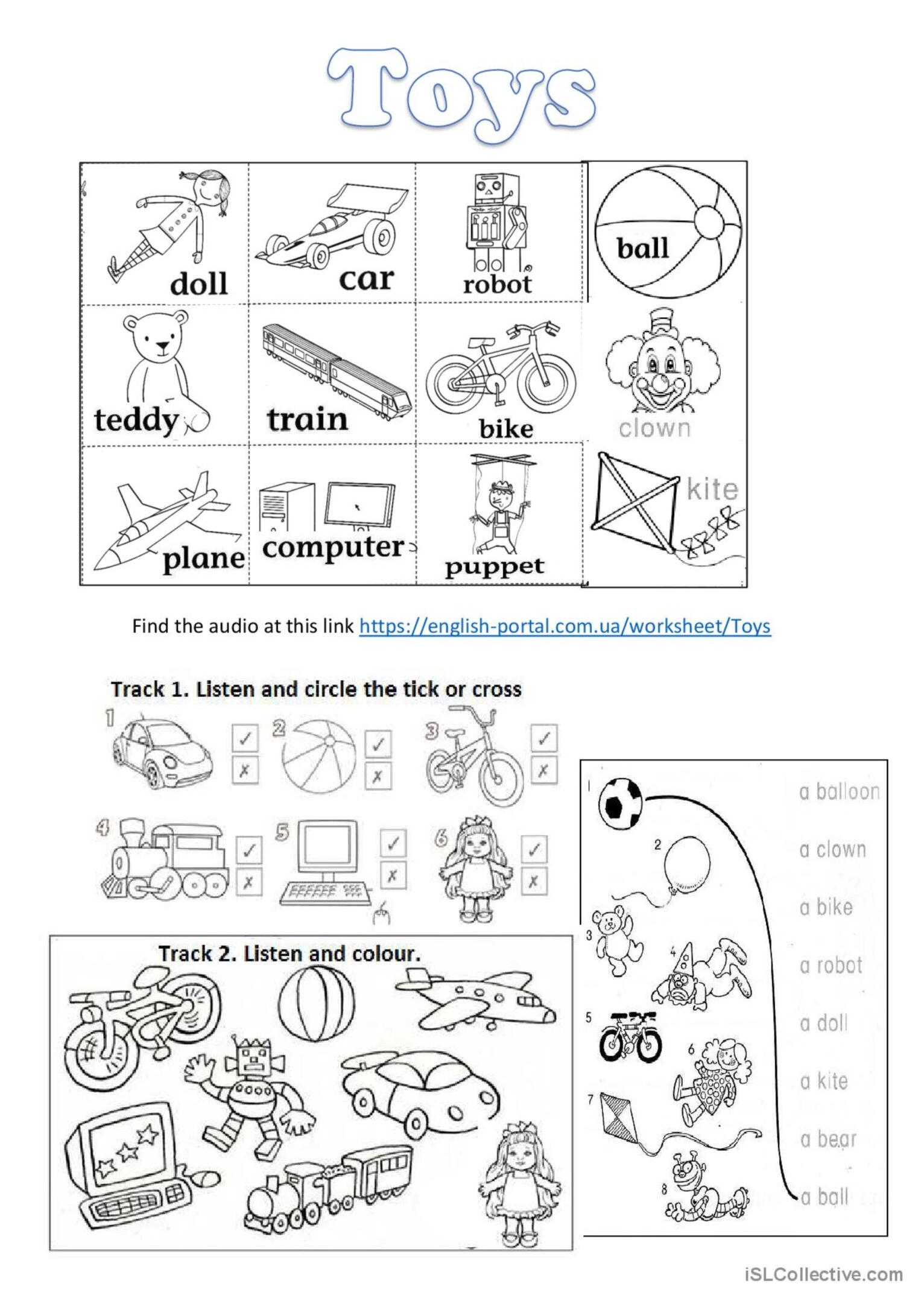 printable toys worksheet