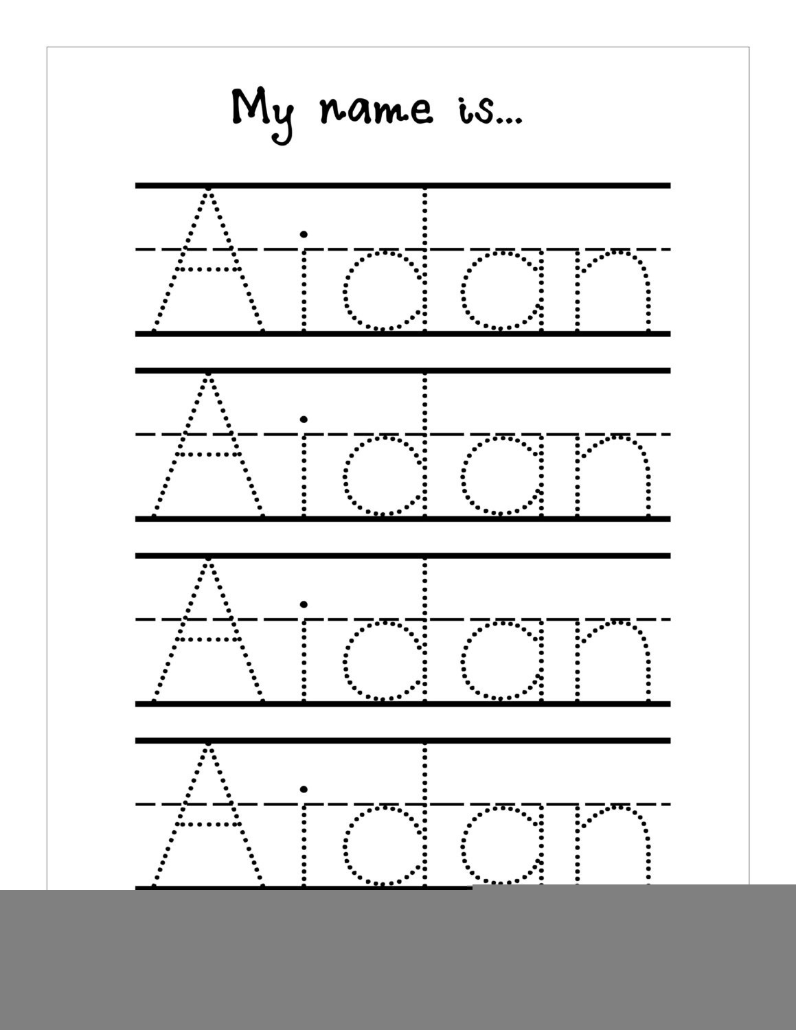 tracing worksheet creator