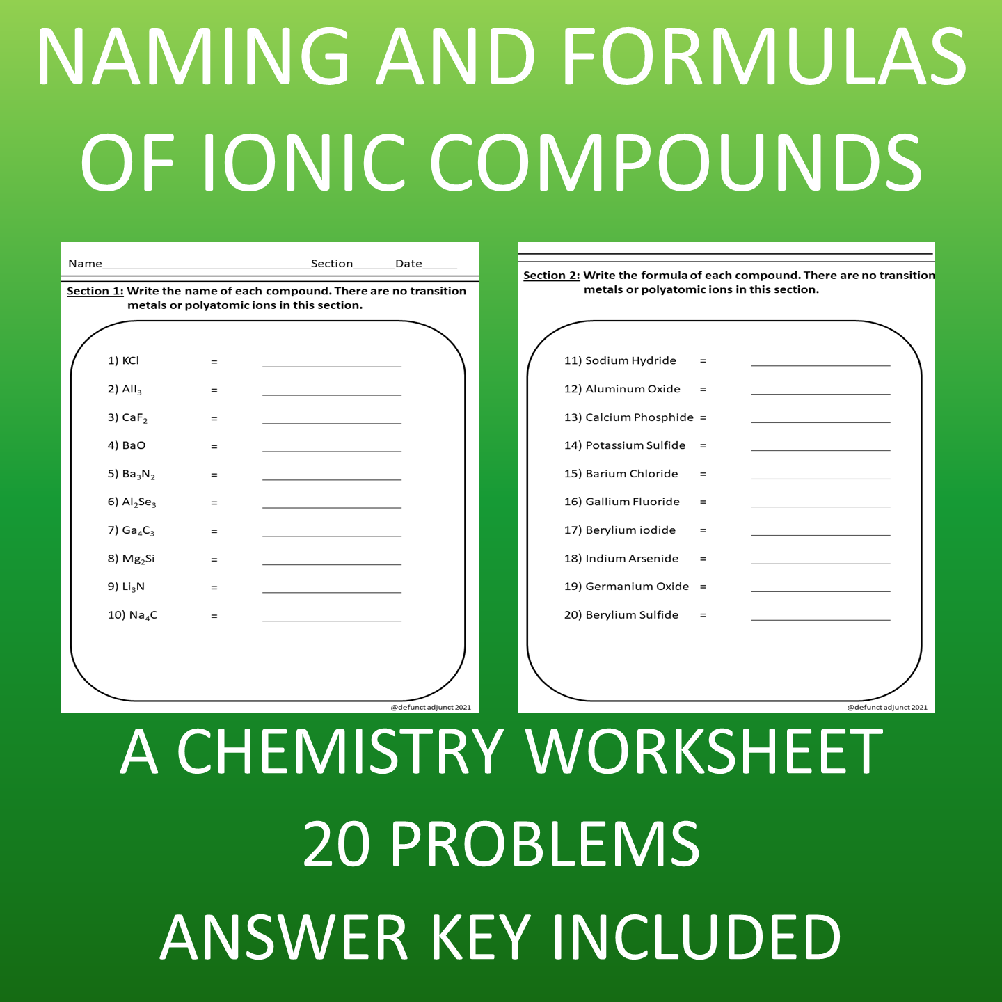 worksheet names of ionic compounds