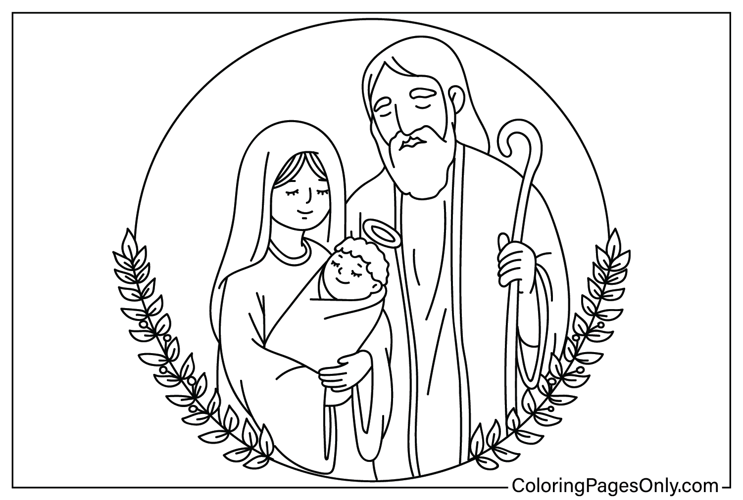 Nativity Color Page Free Printable Coloring Pages