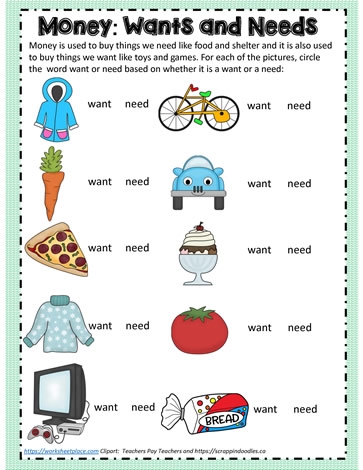 Needs And Wants Worksheets Worksheets Library