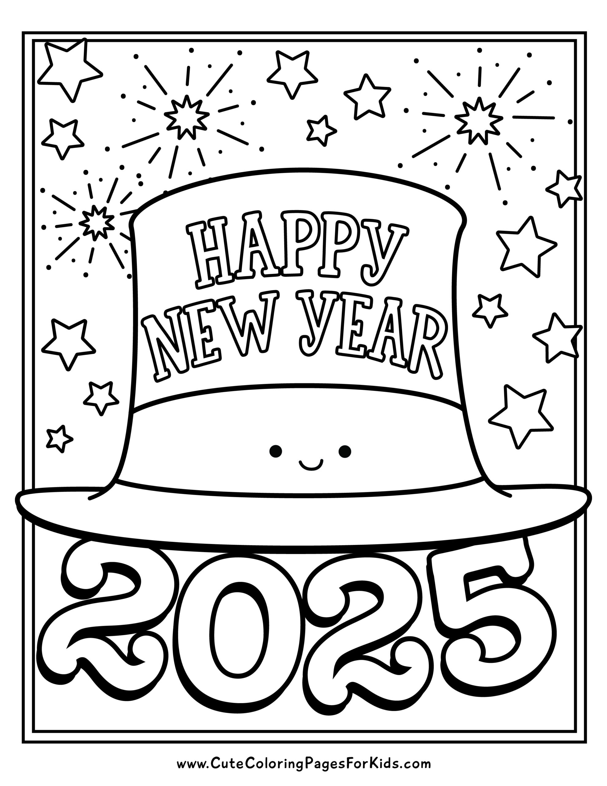 new years coloring pages free printable