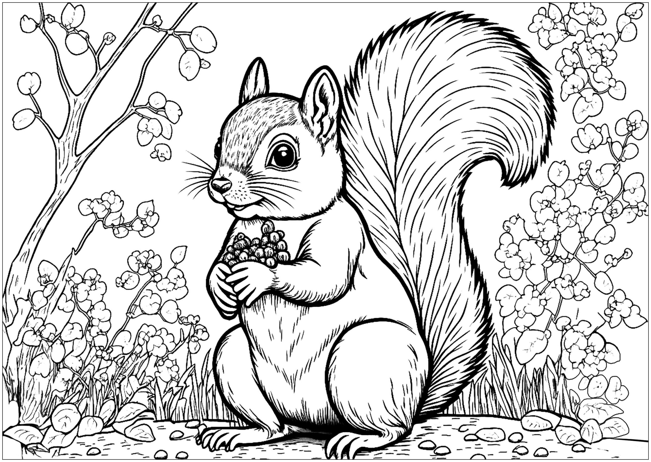 Nice Squirrel Squirrel Coloring Pages For Kids