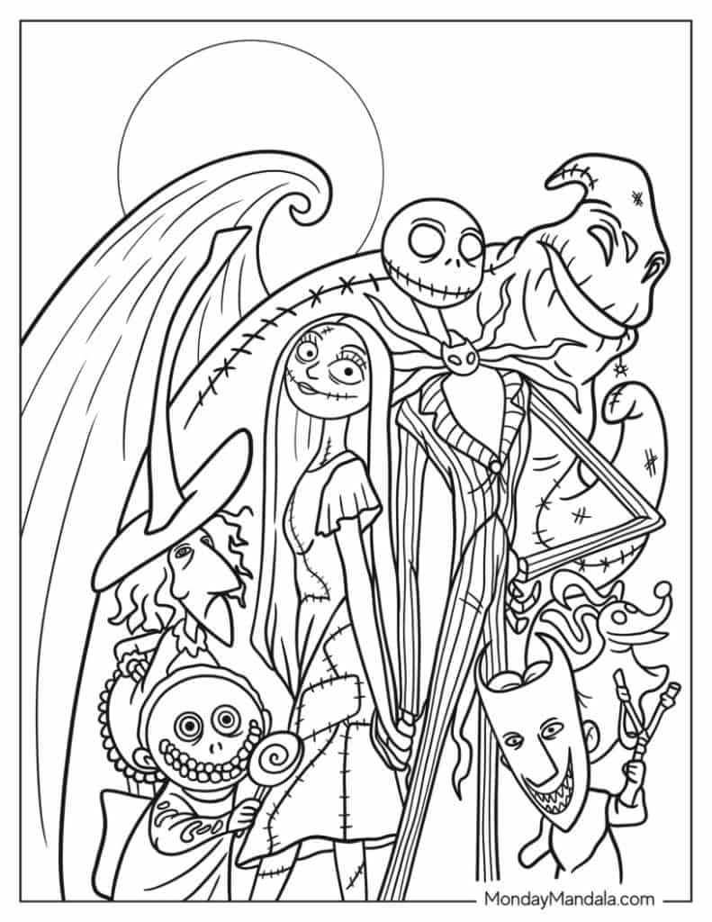 Coloring Pages Of Nightmare Before Christmas