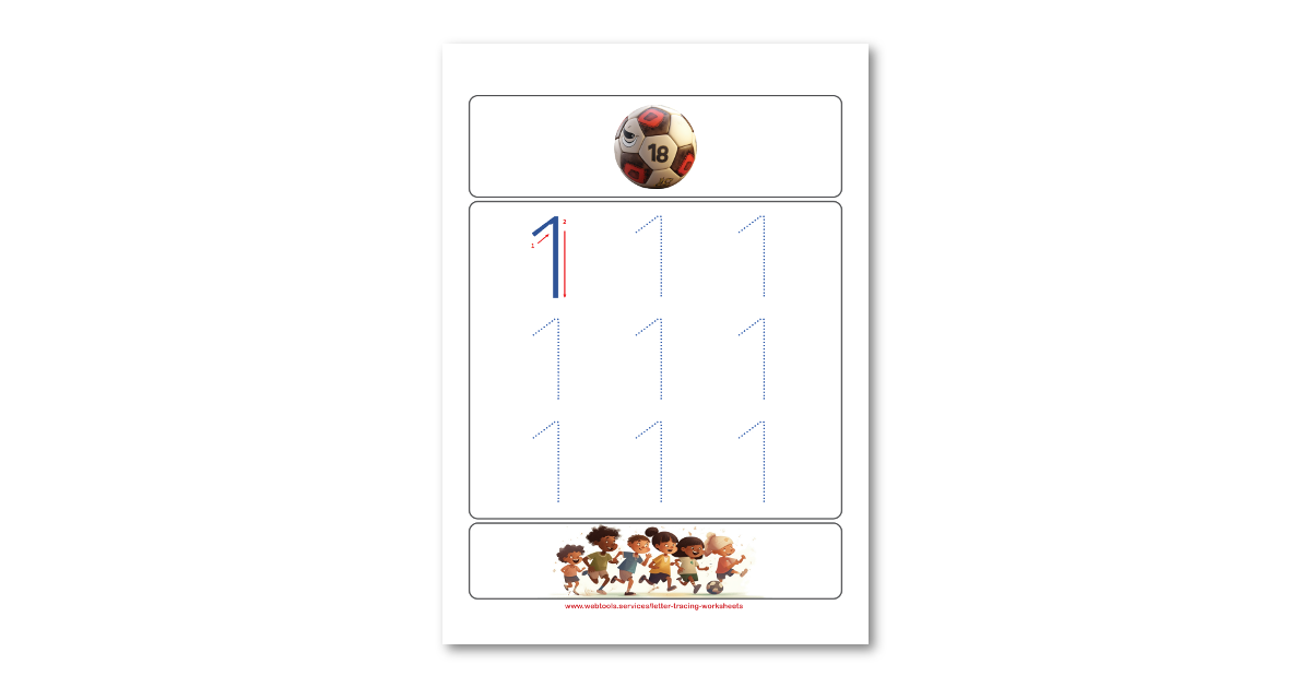 Number 1 Tracing Worksheet Webtools