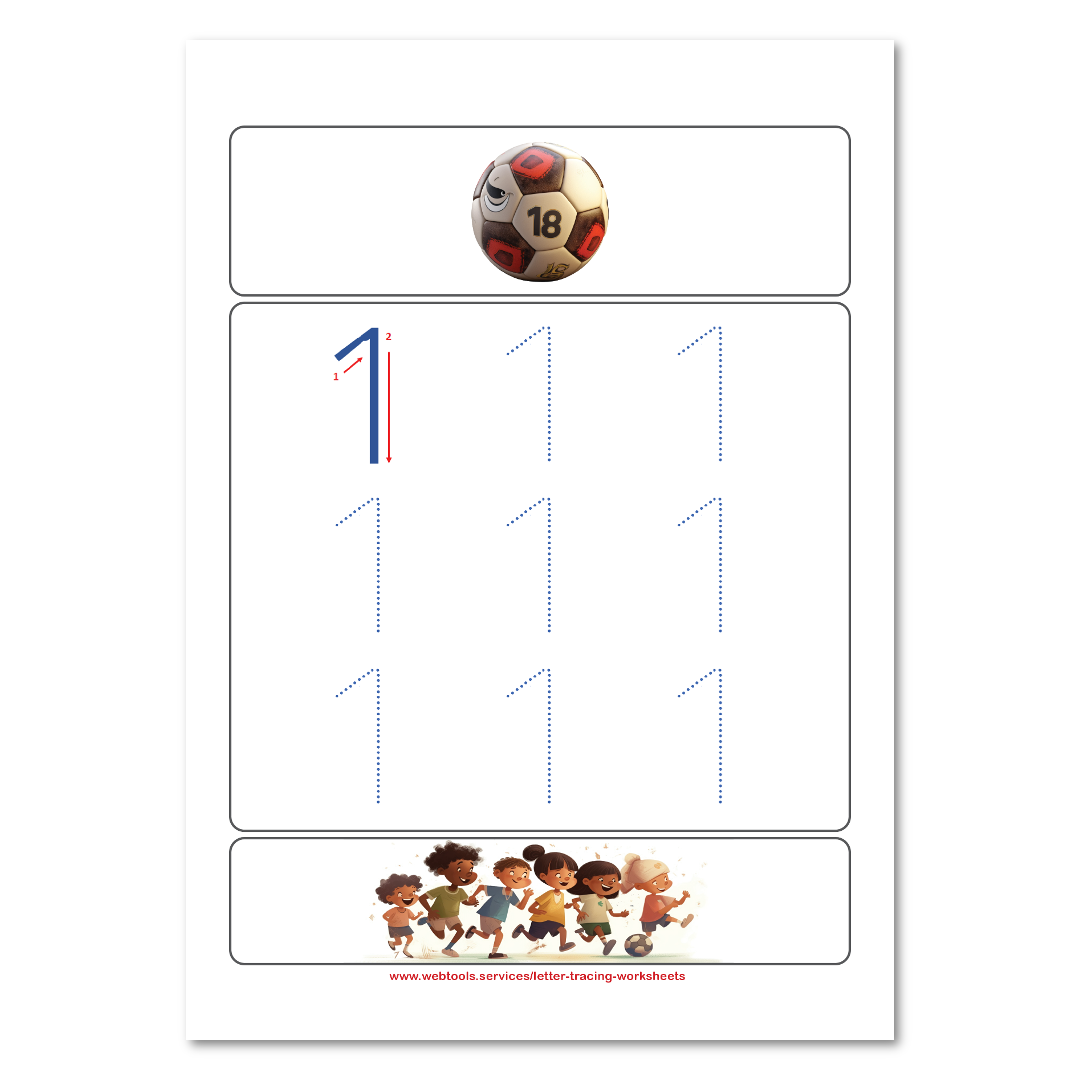 Number 1 Tracing Worksheet Webtools