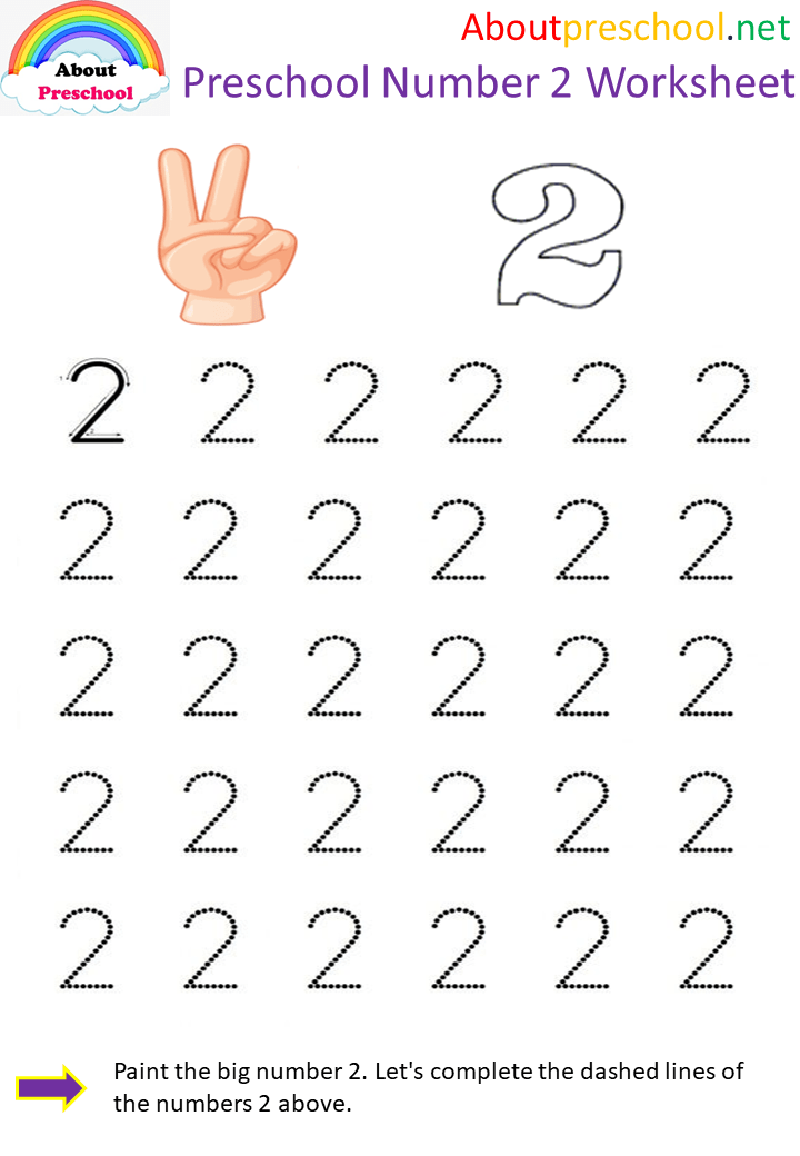 number 2 worksheets for preschool