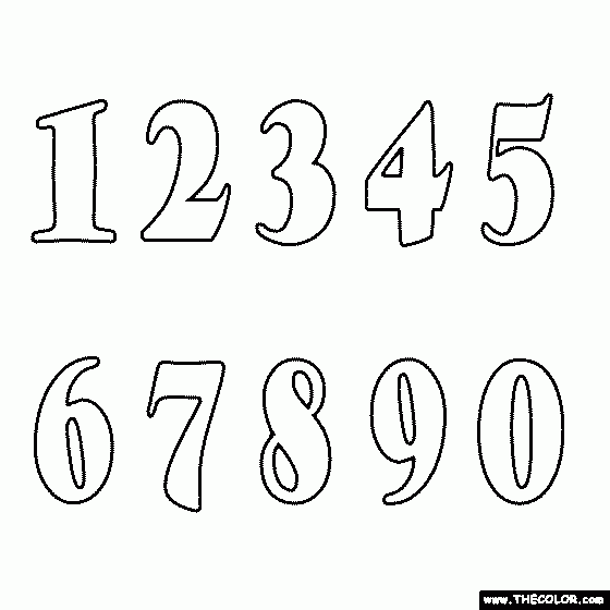 Numbers Online Coloring Pages