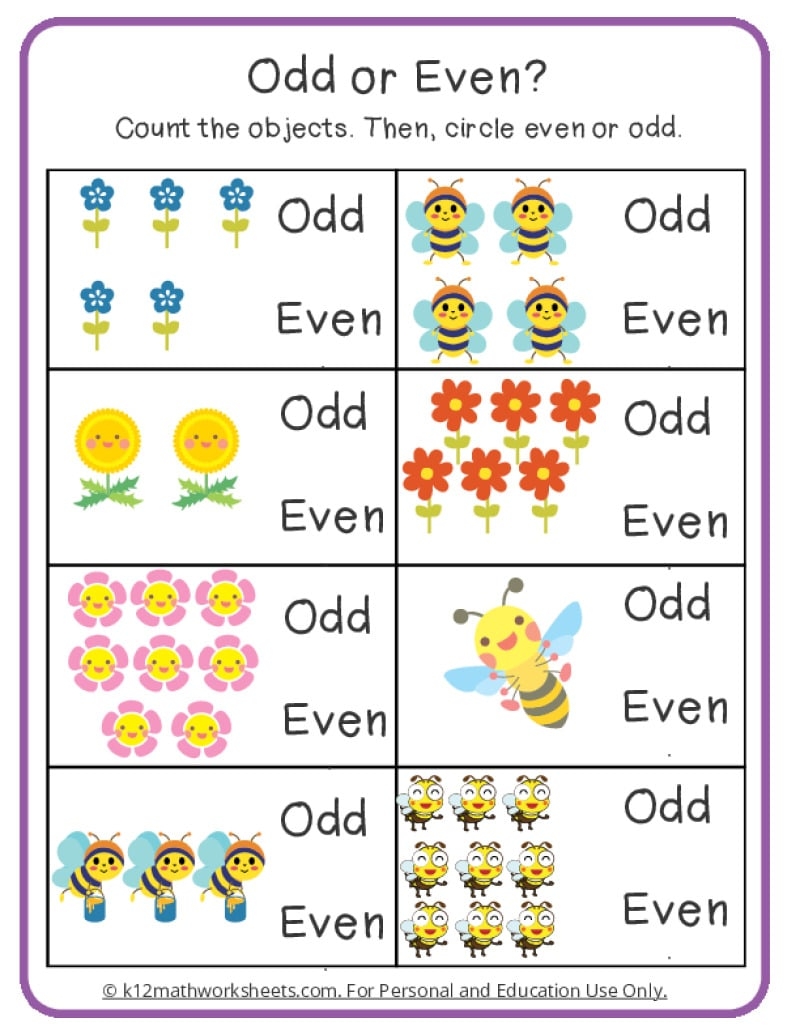 odd even worksheets