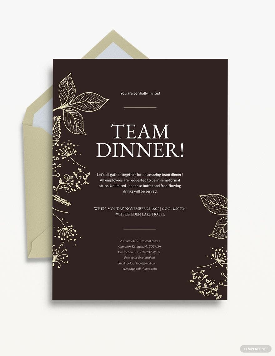 dinner invitation card template