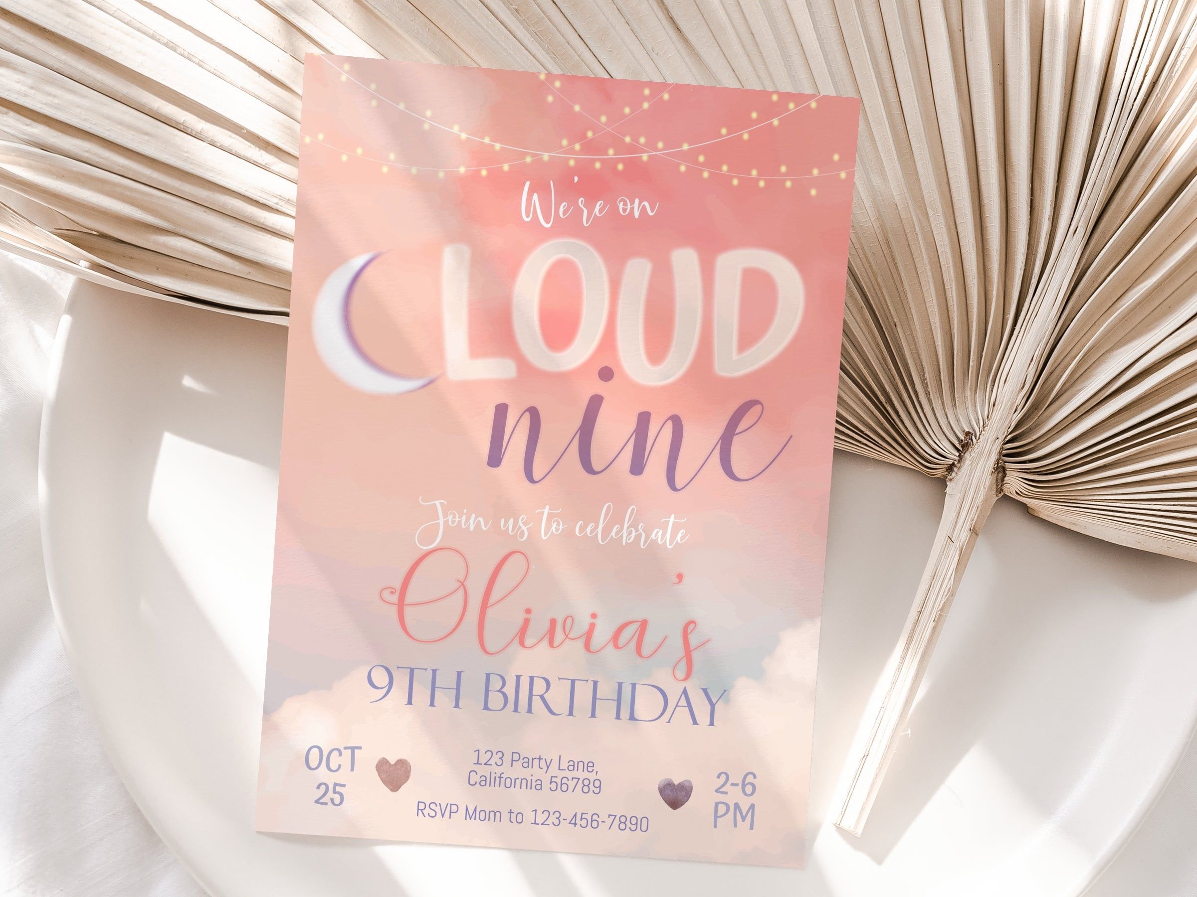 cloud 9 birthday invitation template free