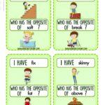 Opposites I Have Who Has Game Cards