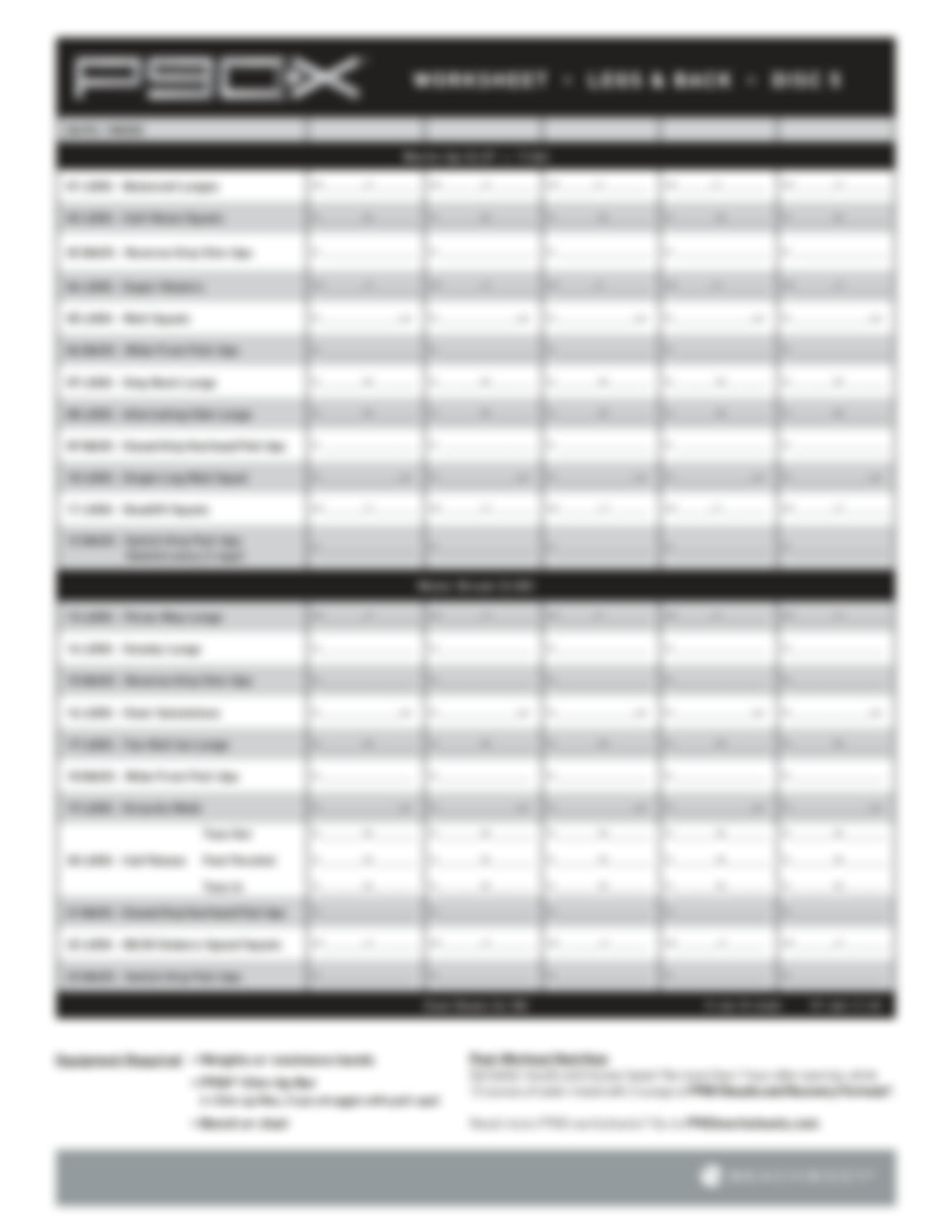 P90X Log Sheet Worksheets Library