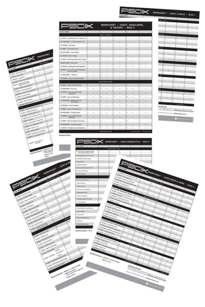 P90X Worksheets Track Your Progress