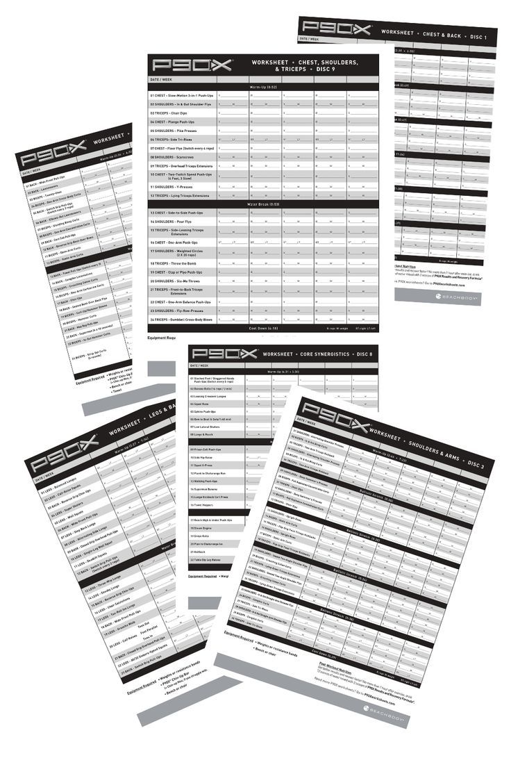 P90X Worksheets Track Your Progress
