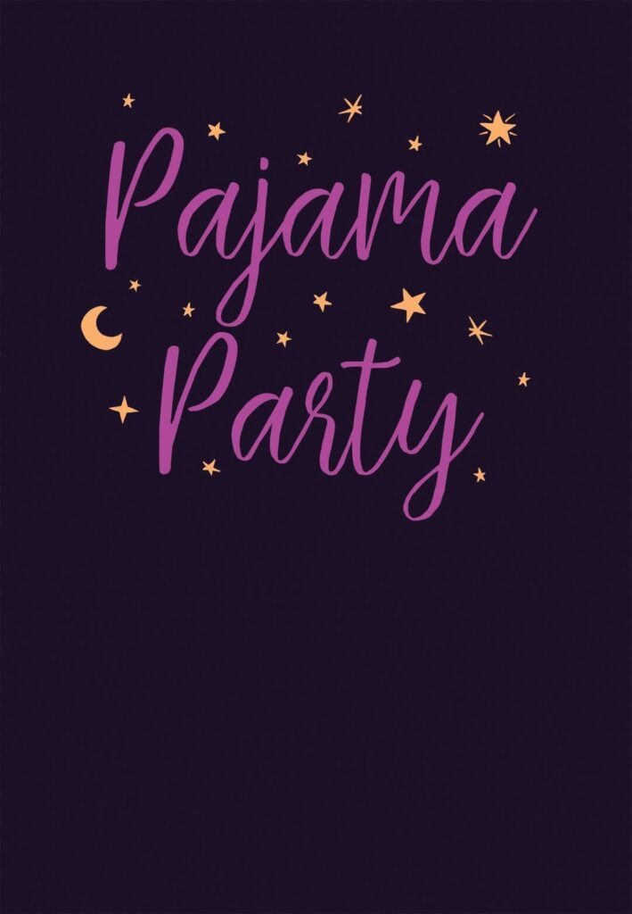 Pajama Party Invitation Template Card Template