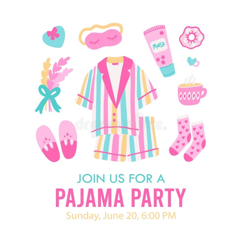 Pajama Party Invitation Template Stock Vector Illustration Of 