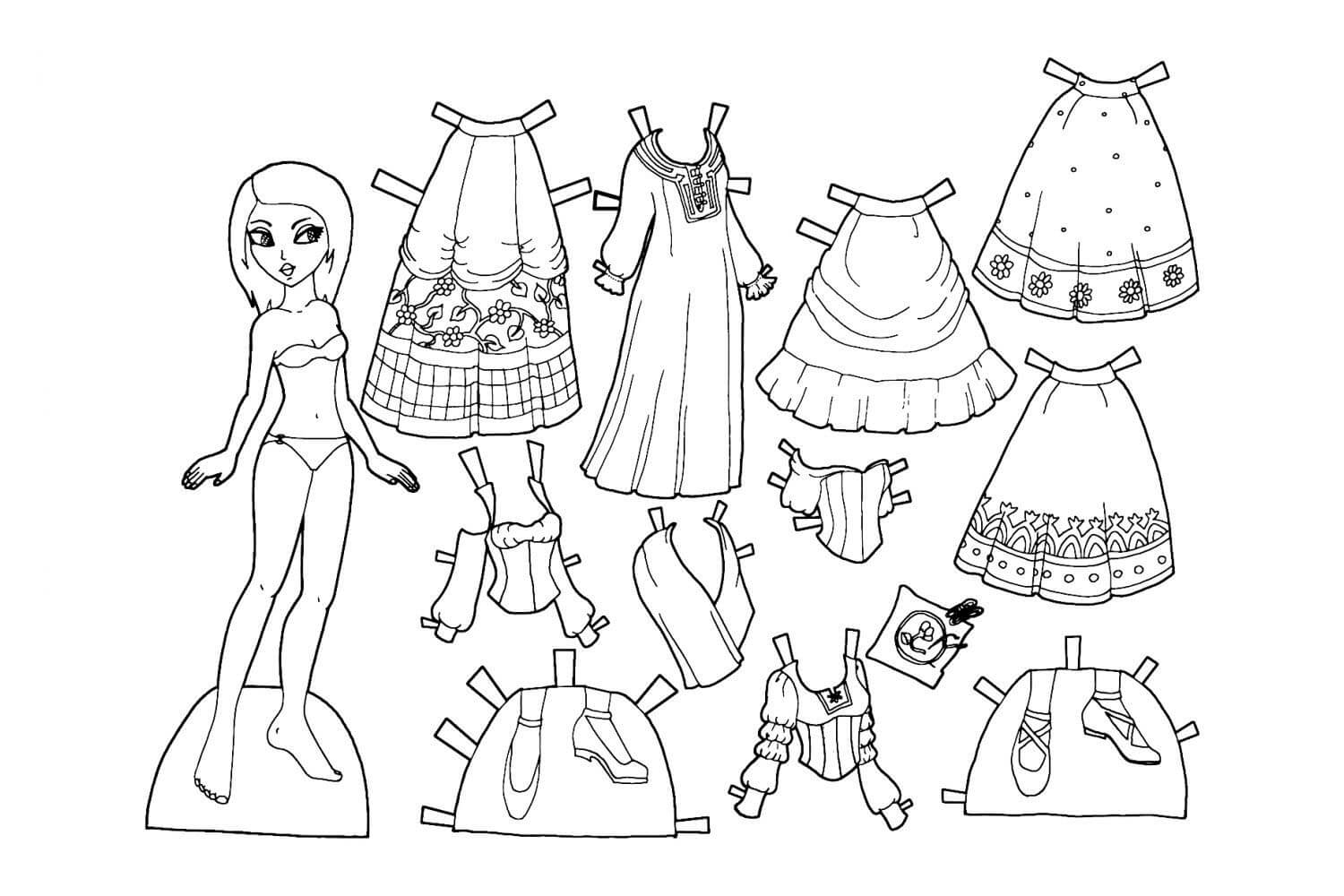 Paper Dolls 16 Coloring Page Free Printable Coloring Pages For Kids