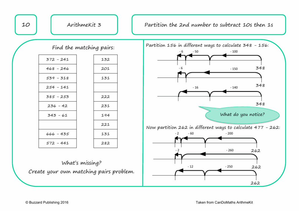 Partition The 2nd Number To Subtract 10s Then 1s Math 2nd Grade