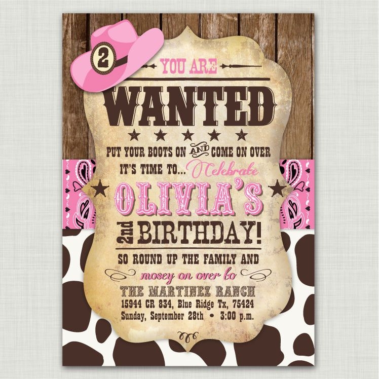 Party Invitations Cowgirl Invitations Ideas