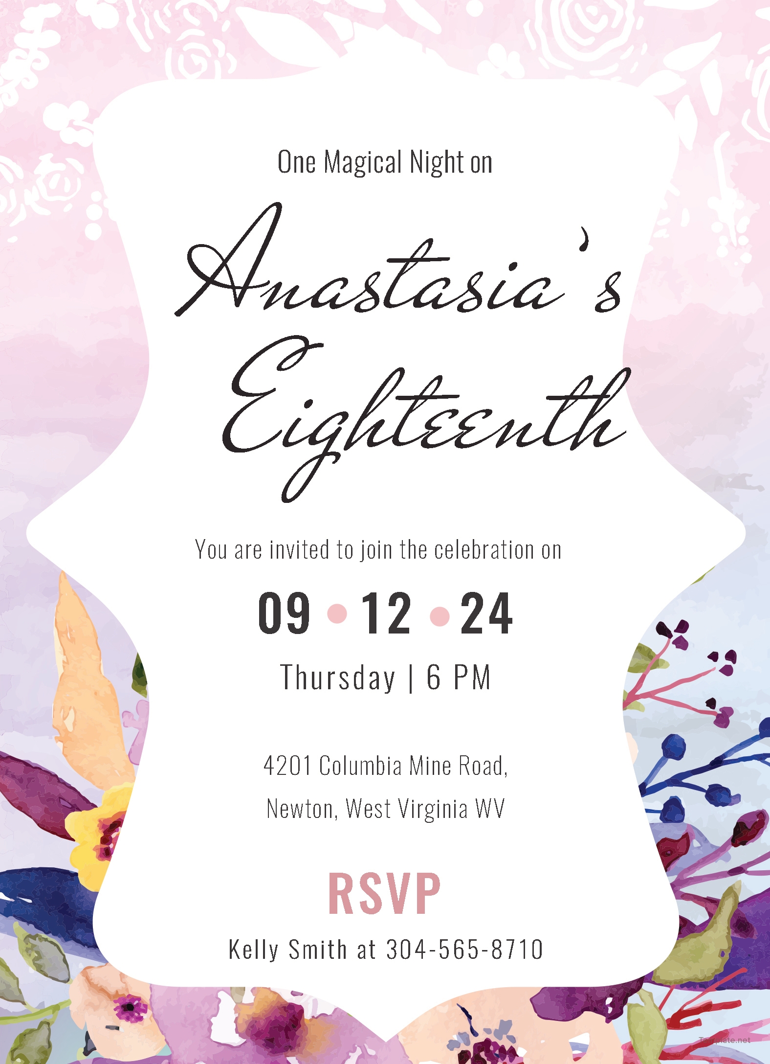 Pastel Debut Invitation Card Template In Adobe Illustrator Photoshop 