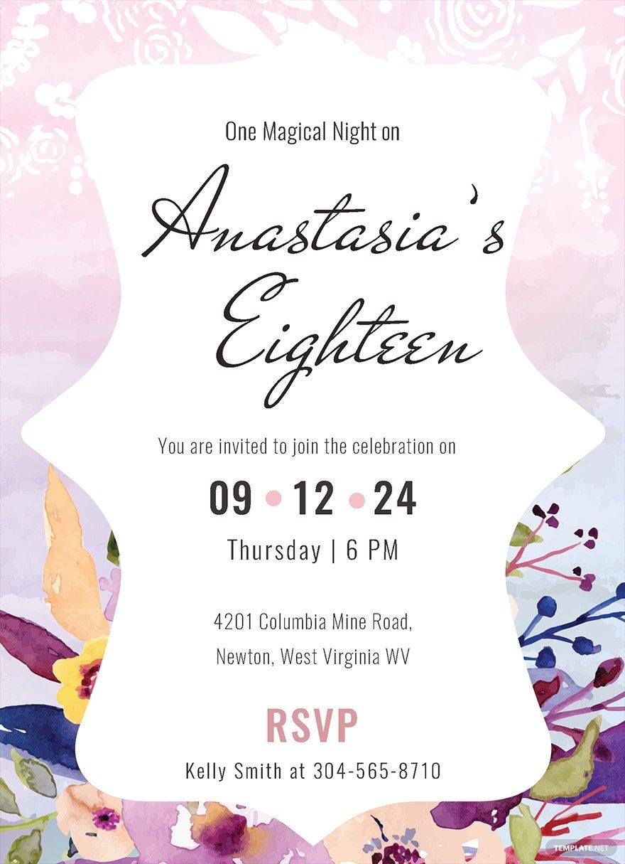Pastel Debut Invitation Card Template In Word Illustrator Pages