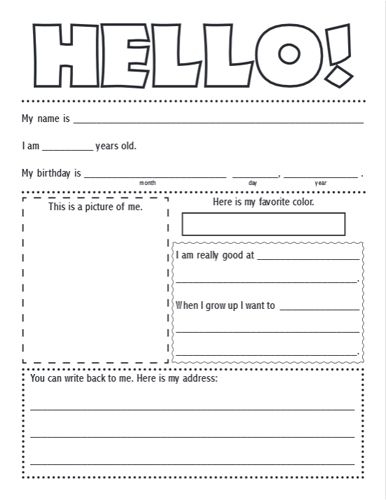 Pen Pal Letter Template Printable Printable Templates