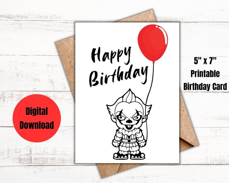 printable horror birthday card