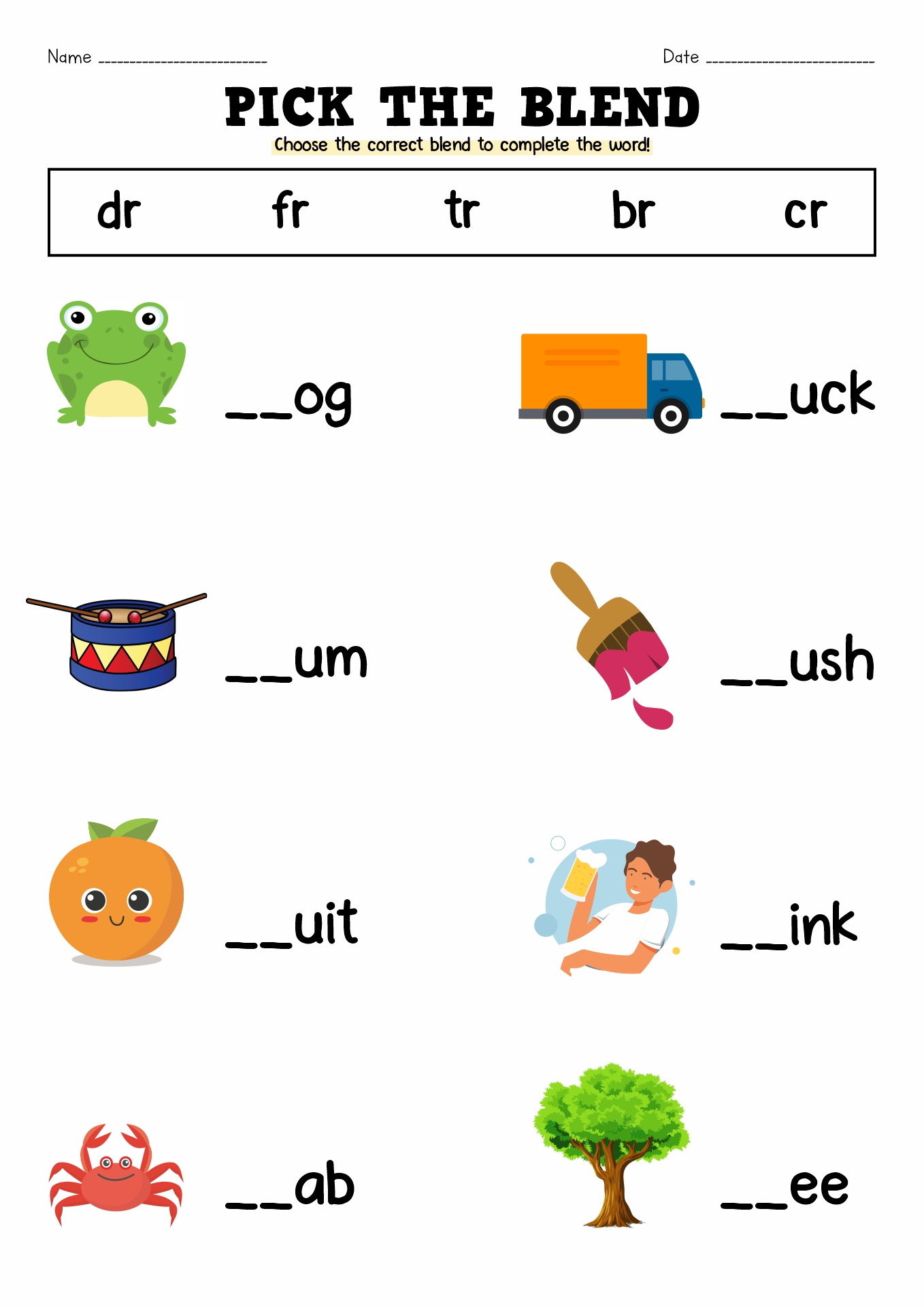 blending sounds worksheets