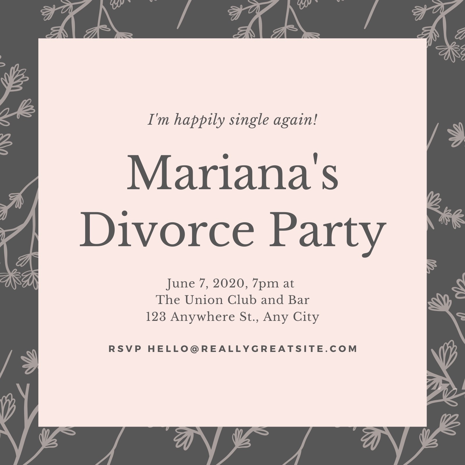 Pink Gray Divorce Party Invitation Templates By Canva