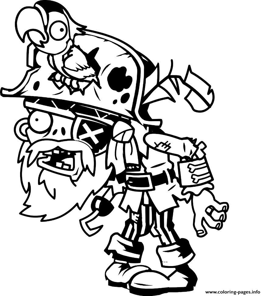 Pirate Plants Vs Zombies Coloring Page Printable