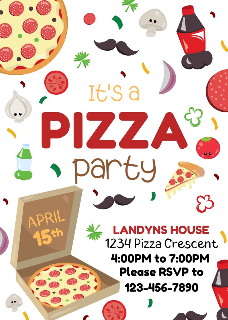 Pizza Party Invitation Pizza Party Invitations Party Invite Template
