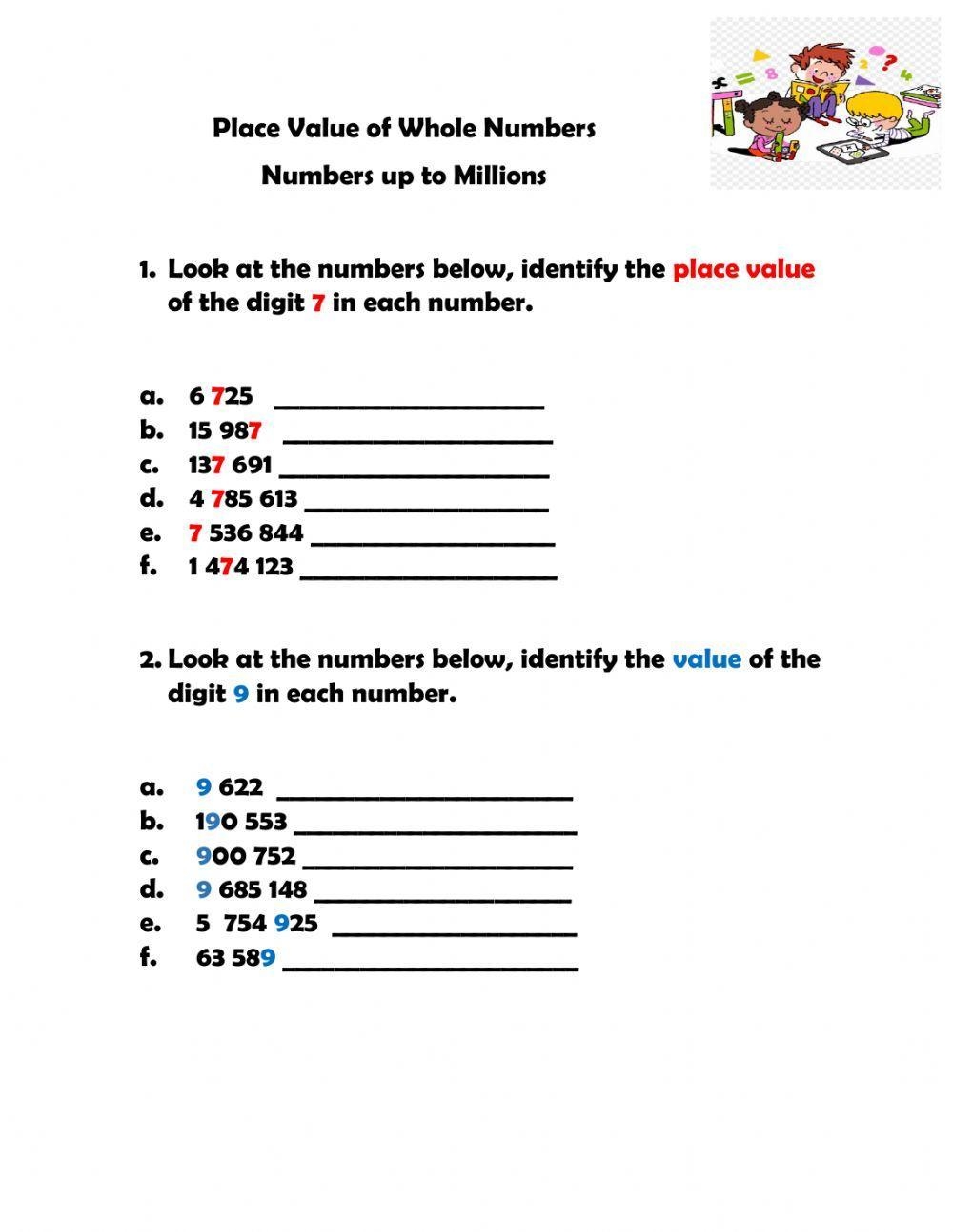 Place Value Online Worksheet For Grade 4 Live Worksheets Worksheets