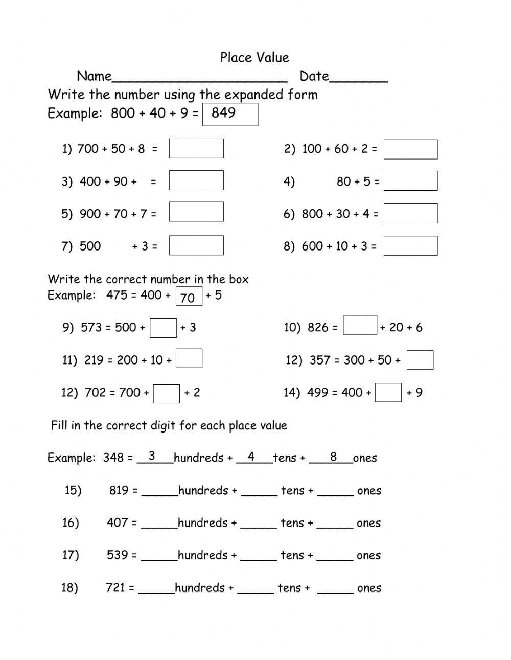 Place Value Worksheet For Grade 5 exercise 1 Your Home Teacher 