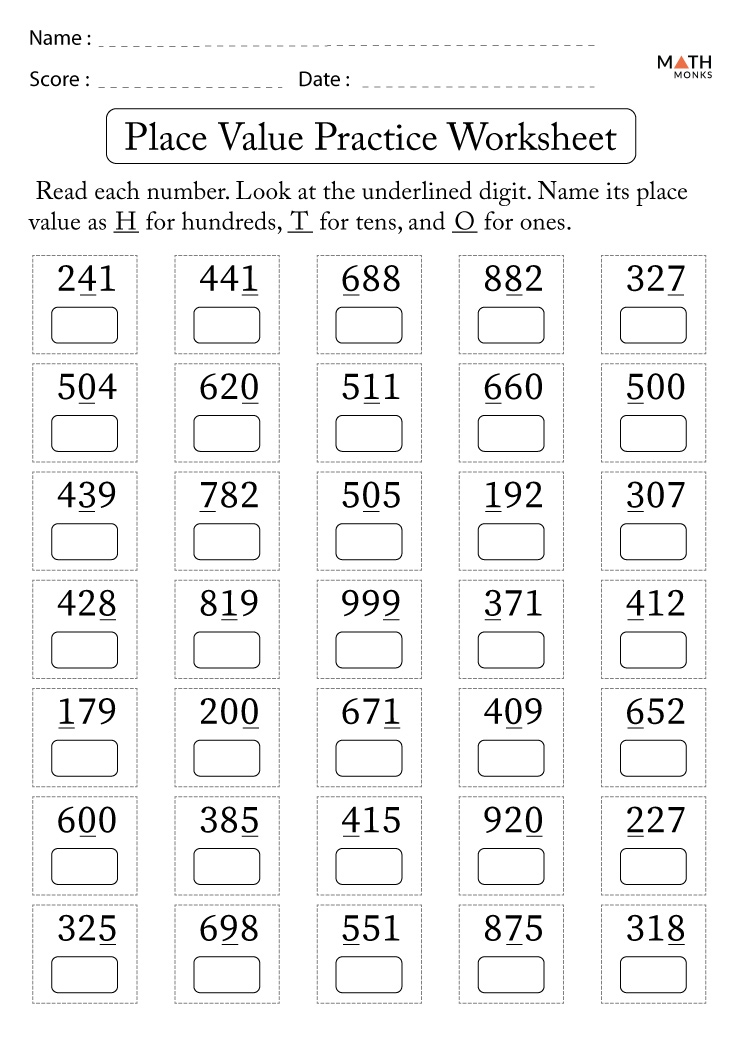3rd grade place value worksheets