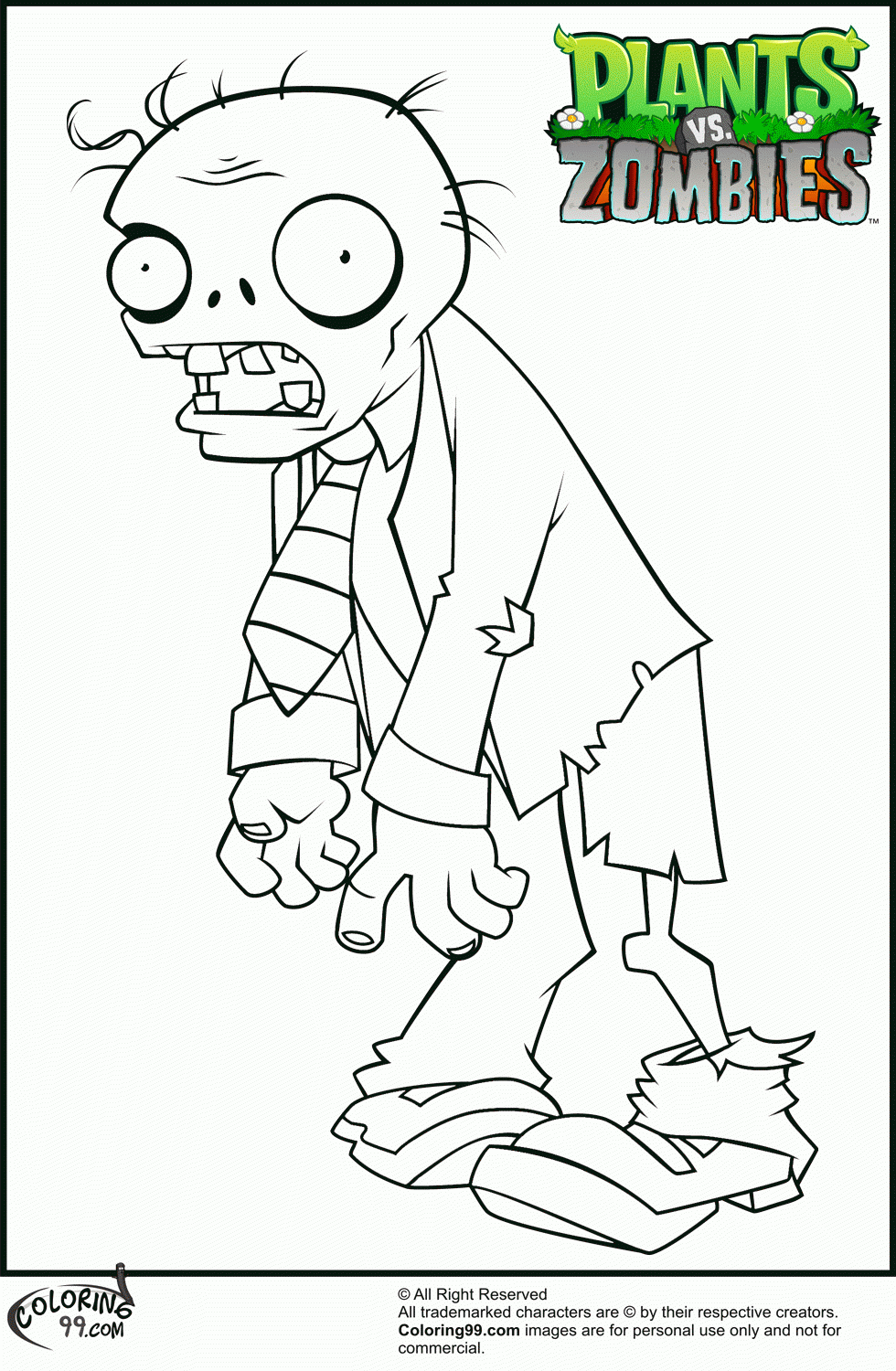 printable coloring pages plants vs zombies