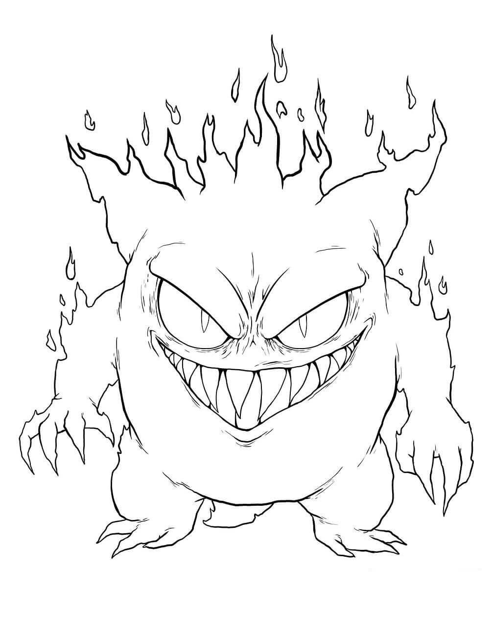 Gengar Coloring Page