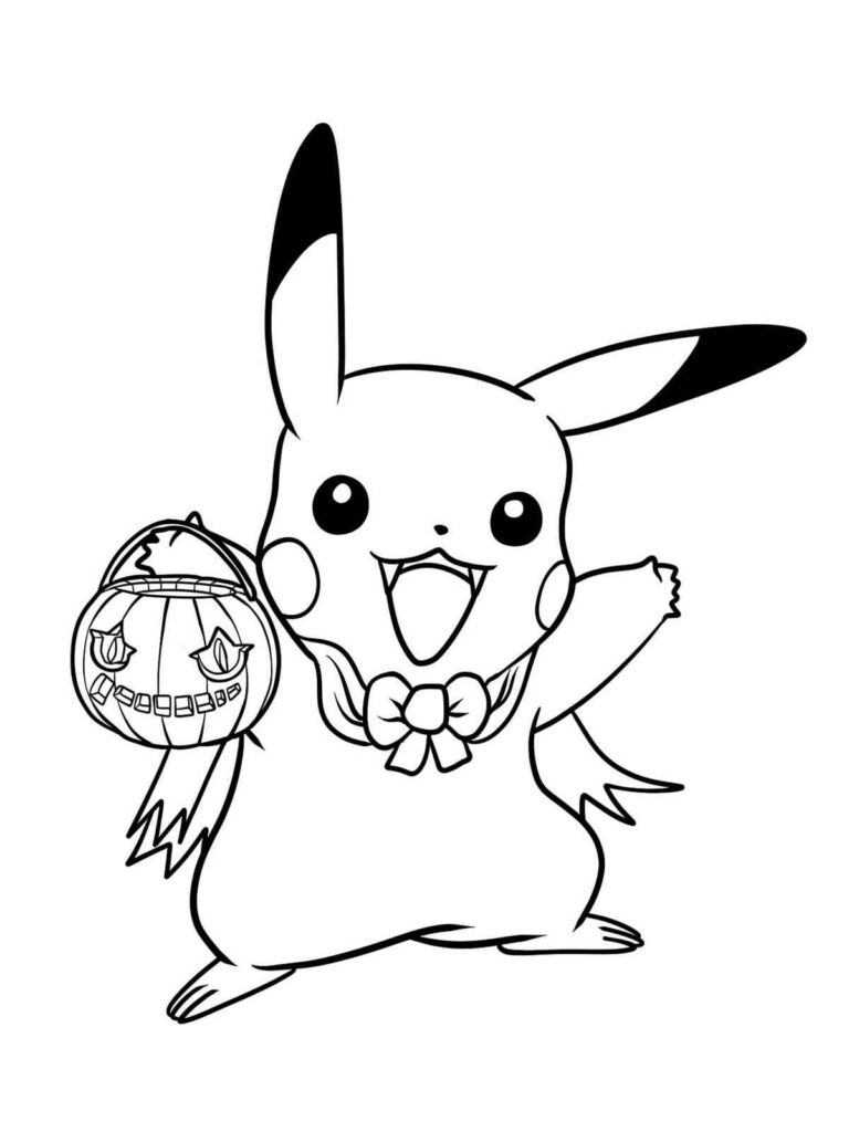 Pokemon Halloween Coloring Page Free Printable