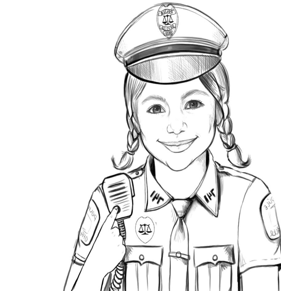 POLICE MAN COLORING PAGE Coloring Home