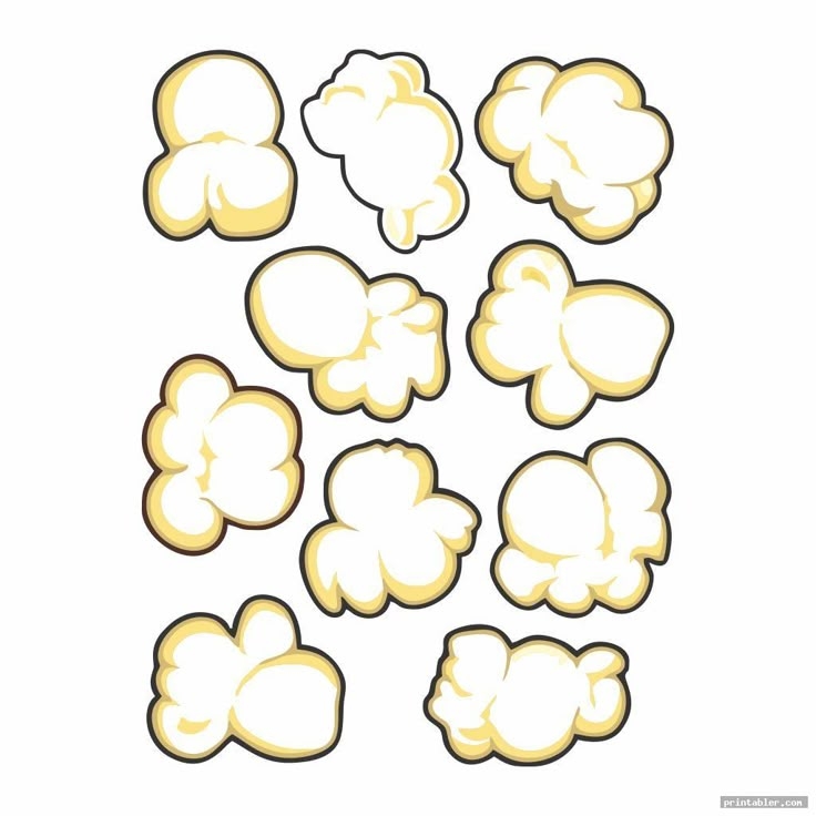 Popcorn Kernel Template Printable Gridgit Templates Printable