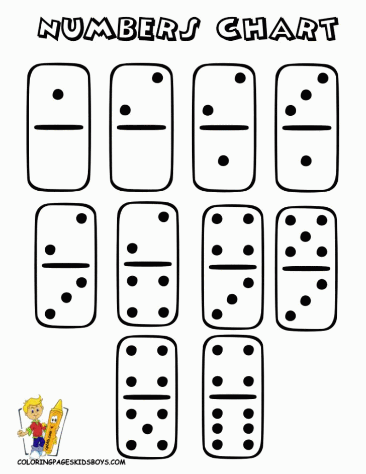 Popular Numbers Coloring Pages To Print 2 Learn Dominoes Free 