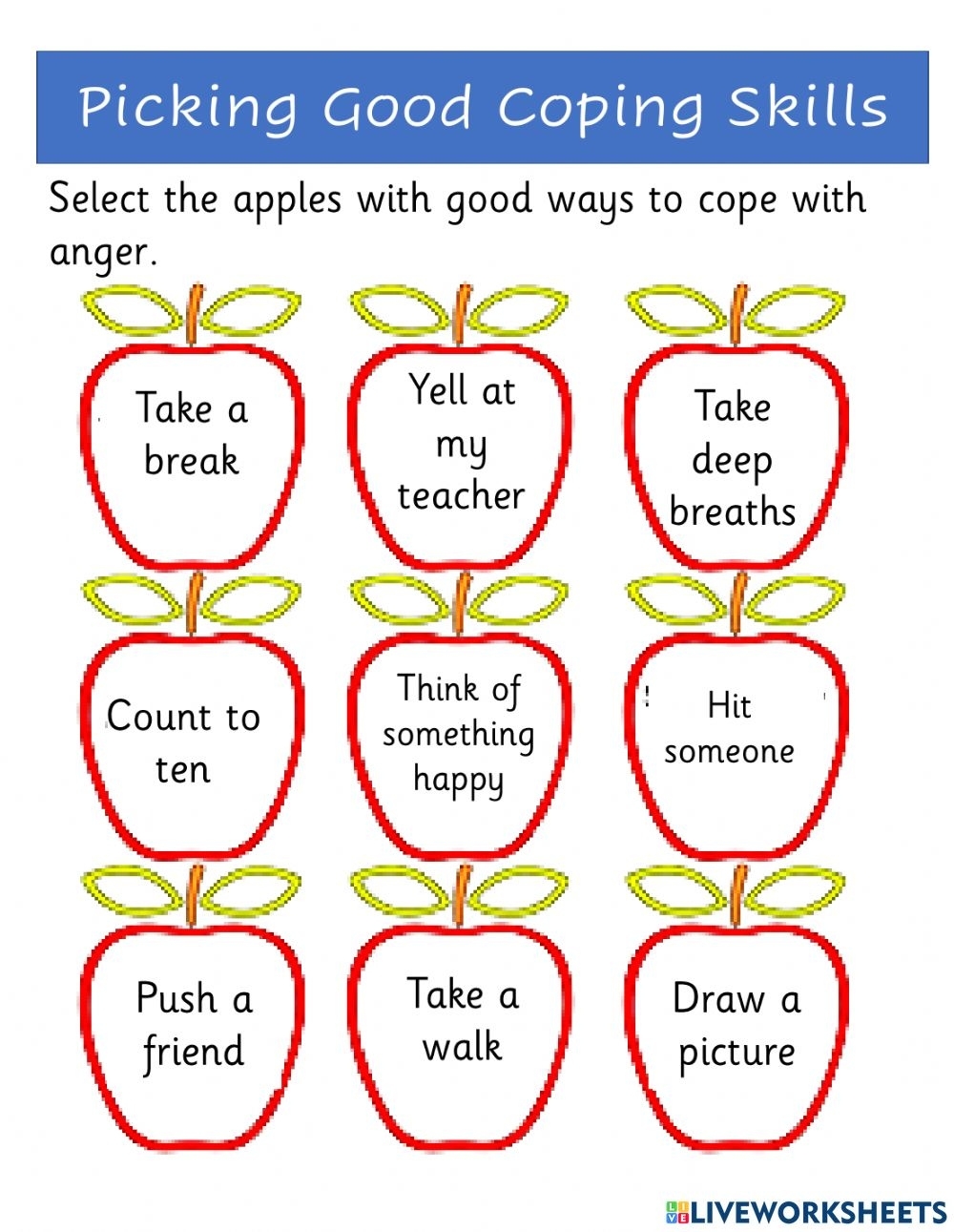 Positive Coping Skills Worksheets Coping Skills Worksheets